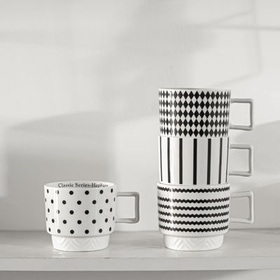 Experience The Elegance Of Black And White Ceramic Mug Coffee Cup For Business Gifts