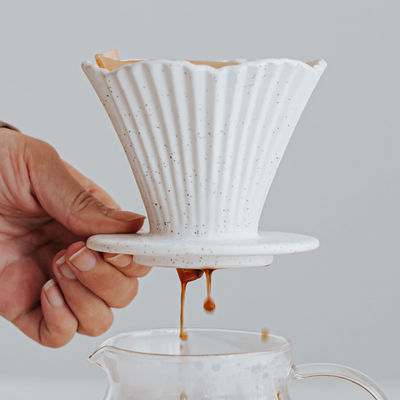 Straight Ceramic Reusable Hand Brew Coffee Filter Cup Convenient For Office And Home