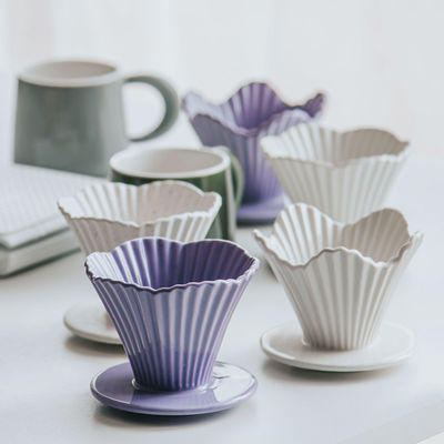 Straight Ceramic Reusable Hand Brew Coffee Filter Cup Convenient For Office And Home