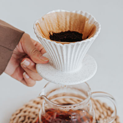 Straight Ceramic Reusable Hand Brew Coffee Filter Cup Convenient For Office And Home