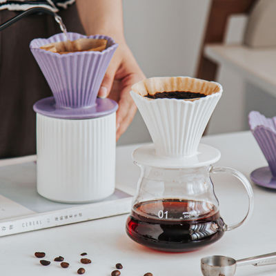 Straight Ceramic Reusable Hand Brew Coffee Filter Cup Convenient For Office And Home