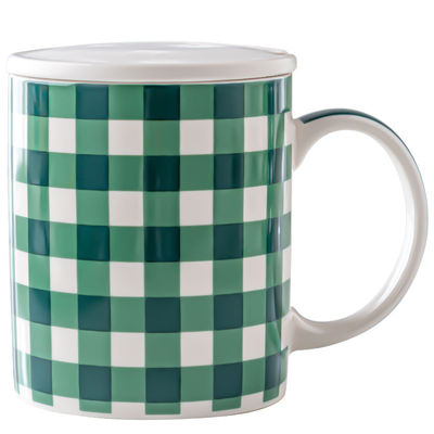Custom Porcelain Taza Navidad Green Mosaic Ceramic Cup For Business Relationships