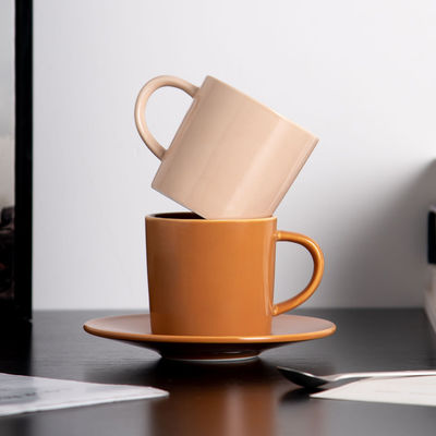 Ceramic Nordic Style Mug For Business Gifts 7.8oz 230ml Mug And Saucer Porcelain Cups
