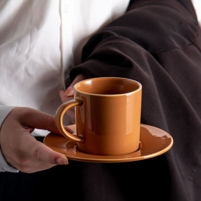 Business Gifts Small Pottery Coffee Mugs With Spoon And Gift Box In Classic Nordic Design