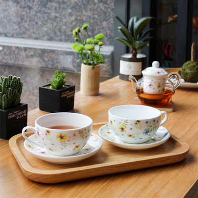 One Person Afternoon Tea Ceramic Cup and Saucer with Sustainable Tea Infuser Strainer