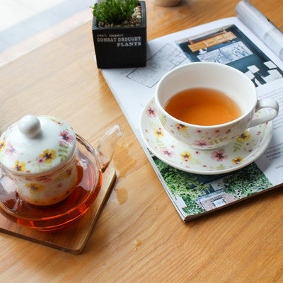 One Person Afternoon Tea Ceramic Cup and Saucer with Sustainable Tea Infuser Strainer
