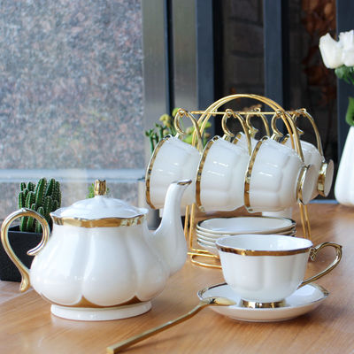 Sustainable Luxury Gold Rim Porcelain Espresso Cappuccino Turkish Coffee Tea Cup Set