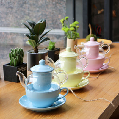 One Person Afternoon Tea Ceramic Cup and Saucer with Sustainable Tea Infuser Strainer