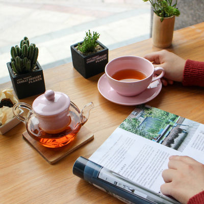 One Person Afternoon Tea Ceramic Cup and Saucer with Sustainable Tea Infuser Strainer