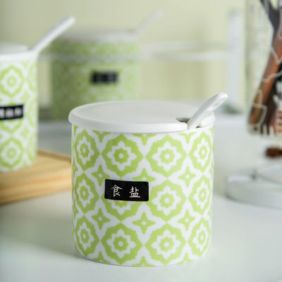 Modern Design 250 Ml Stoneware Spice Jar Set Custom Porcelain Container For Seasoning