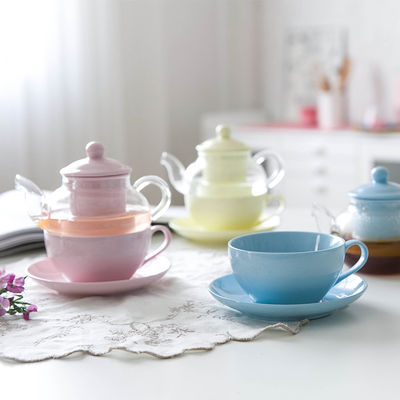 Drinkware Type Coffee Tea Sets Europe Design Style Clear Glass Teapot Set with Infuser