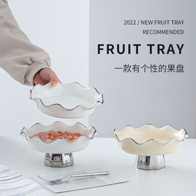 Sustainable Ceramic Salad Bowl European Luxury Home Decor for Serving Desserts and Snacks