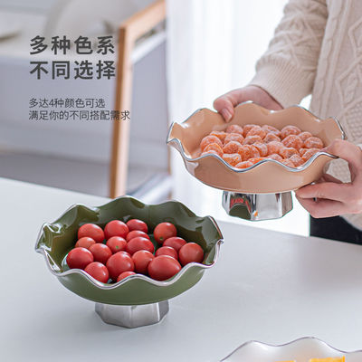Sustainable Ceramic Salad Bowl European Luxury Home Decor for Serving Desserts and Snacks