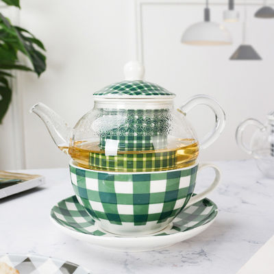 Custom Logo Artwork Ceramic Coffee Serving Stackable Pot And Cup Saucer For One Set