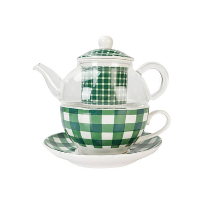 Custom Logo Artwork Ceramic Coffee Serving Stackable Pot And Cup Saucer For One Set