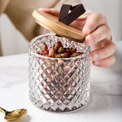 Modern Design Sustainable Kitchen Canister Set With Lid Crystal Storage Jars Set