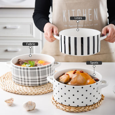 Light Luxury Ceramic Soup Bowl Set Perfect for Business Gifts and Sustainable Cooking