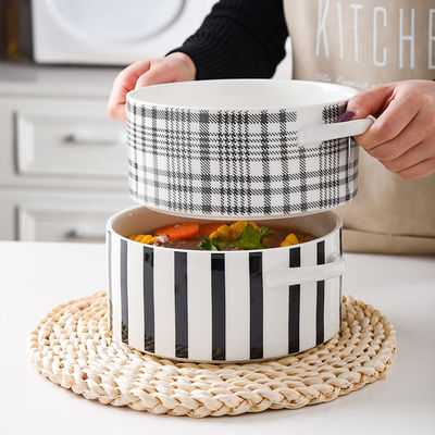 Light Luxury Ceramic Soup Bowl Set Perfect for Business Gifts and Sustainable Cooking