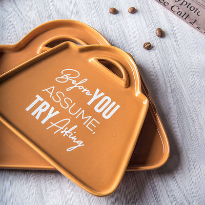 On-Glazed Technique Ceramic Dinner Plate Handbag Pattern For Restaurant Catering Sale