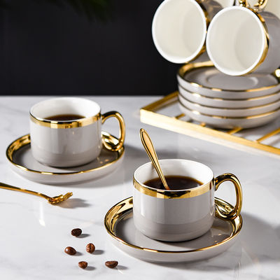 Classic Design Style Customized Ceramic Cup And Saucer For Occasion Business Gifts