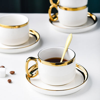 Classic Design Style Customized Ceramic Cup And Saucer For Occasion Business Gifts