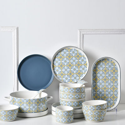 Sustainable Original Design Bohemian Art Style Ceramic Plate For Home Hotel And Party