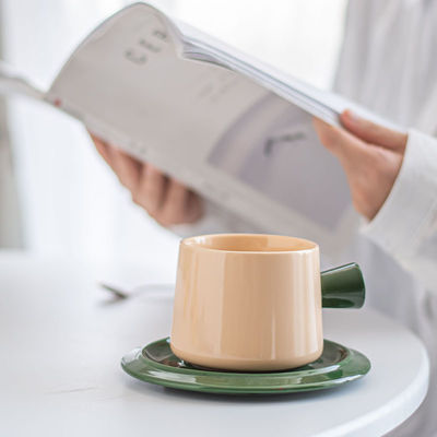 Ceramic Tea Cups And Saucer Sets With Custom Colors Glazed For Restaurant Coffee Cups