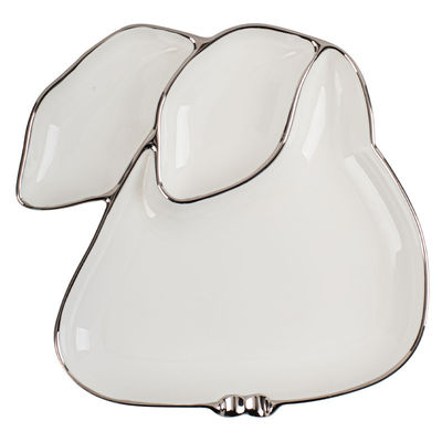 Sustainable and Business Gifts Cute Rabbit Porcelain Snack Dish for Children's Desserts