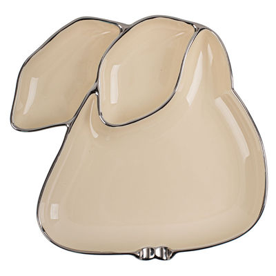 Sustainable and Business Gifts Cute Rabbit Porcelain Snack Dish for Children's Desserts