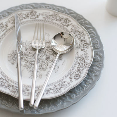 Business Gifts Retro Ceramic Bowl Plate Set French Dinner Plate Embossed Dinnerware Set