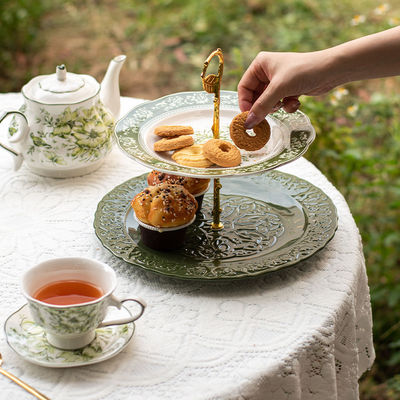 Other Volume Creative Ceramic Cake Stand 2 Tier Designer For Party Dessert Stand
