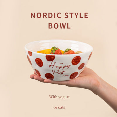 Vintage Design Round Decal Porcelain Cereal Bowls For Party Bulk Salad Ceramic Soup Bowl