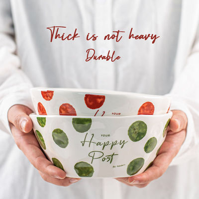 Vintage Design Round Decal Porcelain Cereal Bowls For Party Bulk Salad Ceramic Soup Bowl