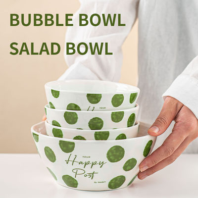 Vintage Design Round Decal Porcelain Cereal Bowls For Party Bulk Salad Ceramic Soup Bowl