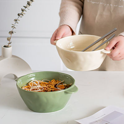 16 Pc Unbreakable Dish Set 8 Inch Noodle Bowl Dessert Salad Bowl Cute Ceramic Rice Bowls
