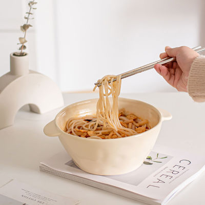 16 Pc Unbreakable Dish Set 8 Inch Noodle Bowl Dessert Salad Bowl Cute Ceramic Rice Bowls
