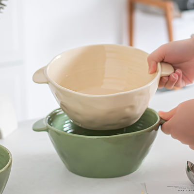 16 Pc Unbreakable Dish Set 8 Inch Noodle Bowl Dessert Salad Bowl Cute Ceramic Rice Bowls