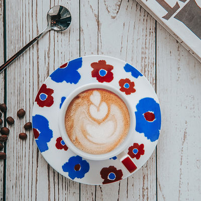 European Ceramic Cappuccino Coffee Cup And Saucer Set For Business Gifts Occasion