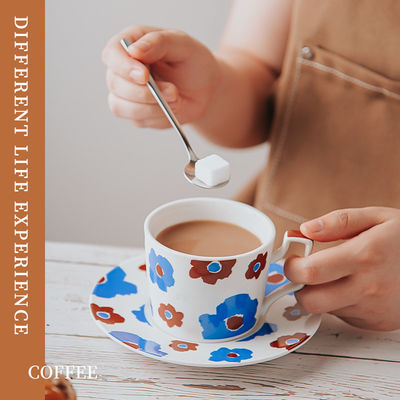 European Ceramic Cappuccino Coffee Cup And Saucer Set For Business Gifts Occasion