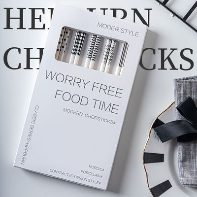 Stylish Hepburn Style Ceramic Chopsticks Gift Set For Chinese Porcelain Sushi Lovers