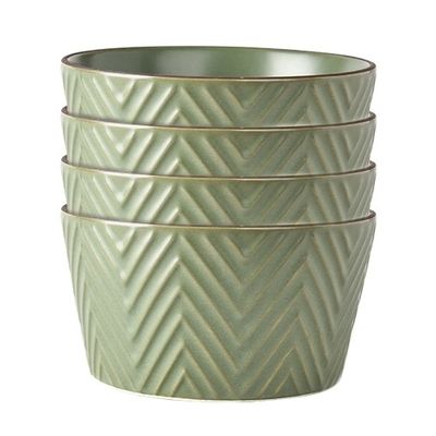 Japanese Style Ceramic Bowl Set Retro Glaze Stoneware Dinnerware For Kitchen Tabletop