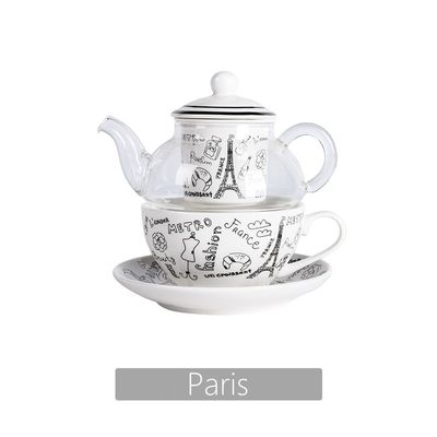 Sustainable Ceramic Tea Set Porcelain Teapot And Cup With Infuser Strainer