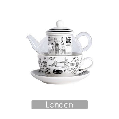 Sustainable Ceramic Tea Set Porcelain Teapot And Cup With Infuser Strainer