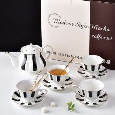 Ceramic Tea Set In European Style Porcelain Teapot Cups And Saucers For Afternoon Tea