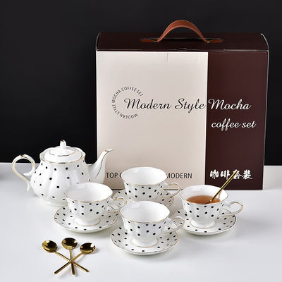 Ceramic Tea Set In European Style Porcelain Teapot Cups And Saucers For Afternoon Tea