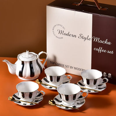 Ceramic Tea Set In European Style Porcelain Teapot Cups And Saucers For Afternoon Tea