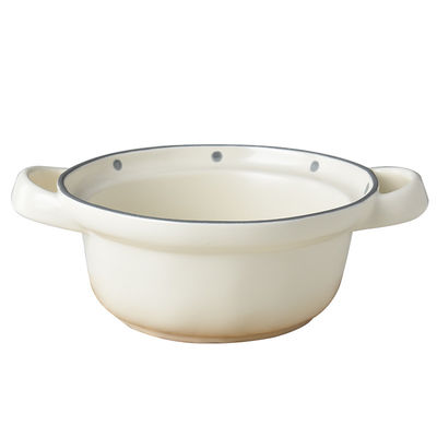 25oz Ceramic Baking Pan Porcelain Noodles Bowl Set With Handles And Grips Camping Occasion