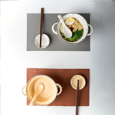 25oz Ceramic Baking Pan Porcelain Noodles Bowl Set With Handles And Grips Camping Occasion