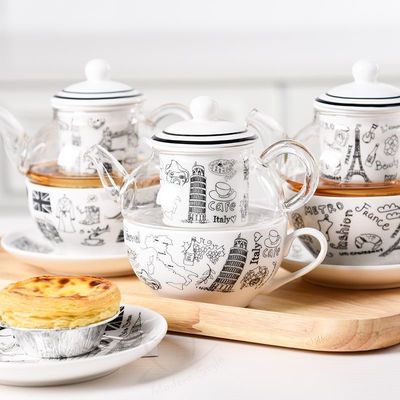 Sustainable Drinkware Type Glass Teapot Ceramic Tea Set Ideal Valentine'S Day Gift
