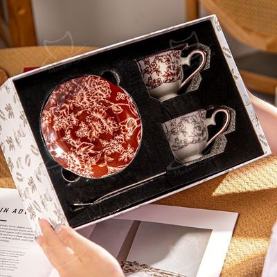 Mother'S Day Cups Sustainable Coffee Tea Set With Plush Porcelain Mug And Saucer